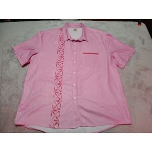 Hardaddy Bowling Shirt Men L Pink Retro Travel‎ Classic Vintage Short Sleeve